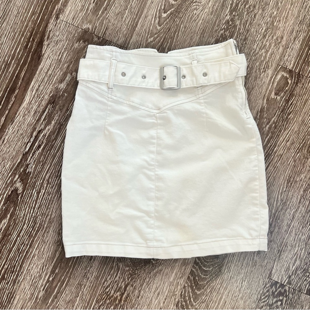 Free People White Mini Skirt with Belt